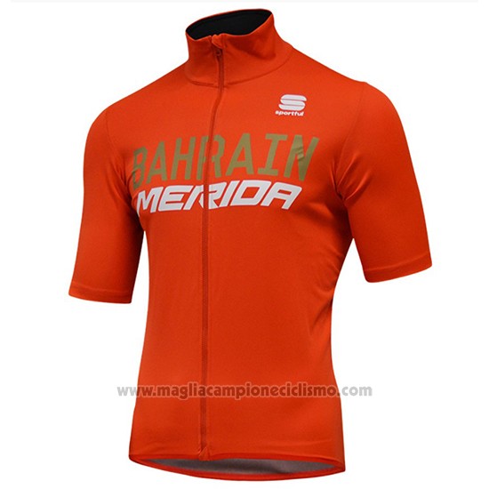 2018 Abbigliamento Ciclismo Bahrain Merida SS Arancione Manica Corta e Salopette